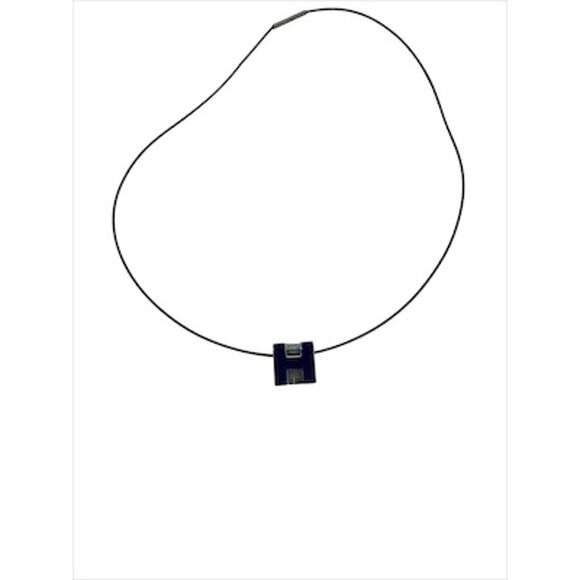 Copied - Hermès Pop H Pendant Necklace – Dark Blue Enamel & Palladium - Picture 1 of 2